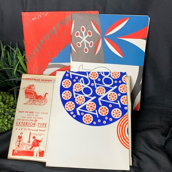 Vintage 1957 Douglas Fir Plywood association CHRISTMAS SLEIGH AND NOEL SINGERS - Picture 2 of 12